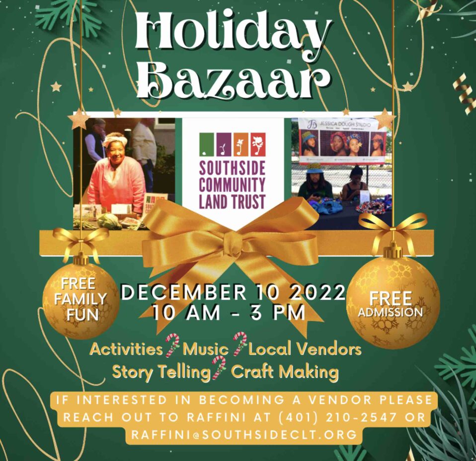 SCLT is hosting a holiday bazaar on Dec. 10 from 19 am - 3 pm